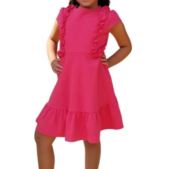 Janie and Jack Other - Janie and Jack pink going out dress with side ruffles size 6 (G3)